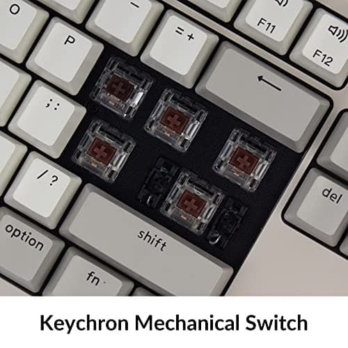 Keychron C2 Full Size Wired Mechanical Keyboard Compatible with Mac, Keychron Brown Switch, 104 Keys ABS Retro Color Keycaps Gaming Keyboard for Windows, USB-C Type-C Braid Cable — view 3
