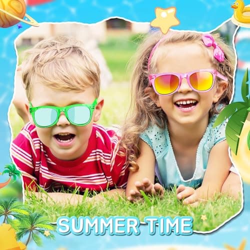 Kids Sunglasses Party Favors - 24 Packs UV400 Protection Sunglasses Bulk for Boys Girls Birthday Graduation Party — view 6