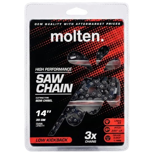 Milwaukee 14 Inch Top Handle Chainsaw Chain 3 Pack, .325'' LP .043'' Gauge 59 DL, Fits M18 Fuel 2826-20T, Dewalt DCCS674, Husqvarna, Replaces 49-16-2744, N59, DWO1DTX614 - Molten.