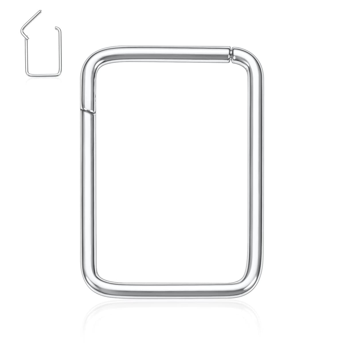 hengkaixuan CZ/Opal Nose Rings Conch Jewellery Septum Clicker 316L Surgical Steel Segment Ring Helix Cartilage Earrings Hoop Daith Tragus Rook Piercing Jewellery — view 86