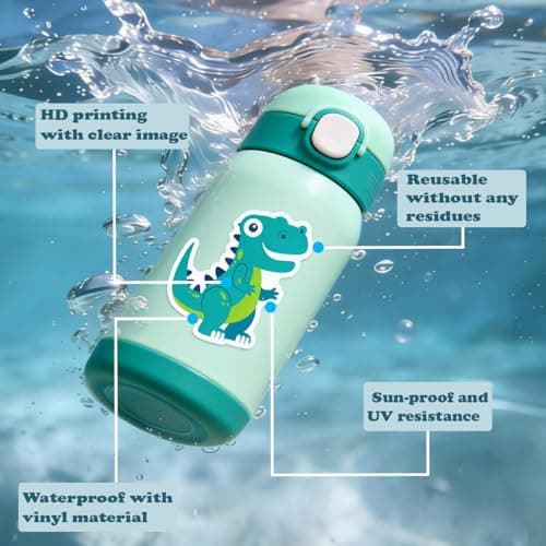 KumCinm 110PCS Cartoon Dinosaur Stickers - Waterproof Cute Dino Decals for Kids Toddlers Boys Girls Teens | Perfect for Teaching Rewards, Dino Party Favors & Holiday Stocking Stuffers — view 5