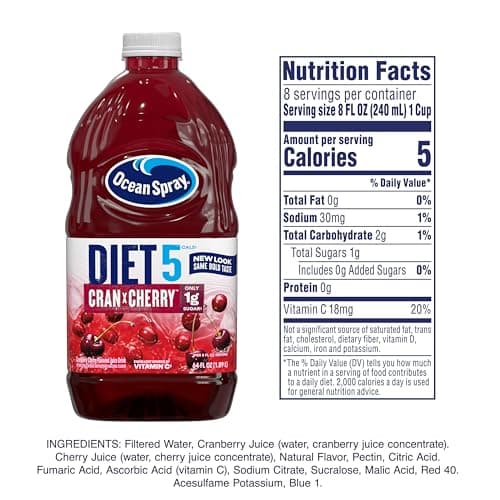 Ocean Spray® Diet Cran-Cherry® Cranberry Cherry Juice Drink, 64 Fl Oz Bottle (Pack of 1)