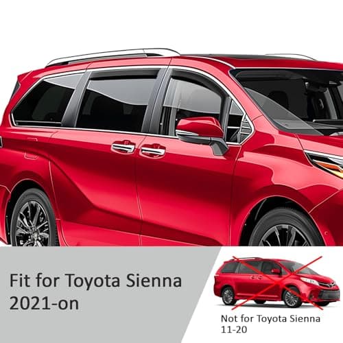 Voron Glass in-Channel Extra Durable Rain Guards for Toyota Sienna 2021-2026, Window Deflectors, Vent Window Visors, 4 Pieces - 200423 — view 4