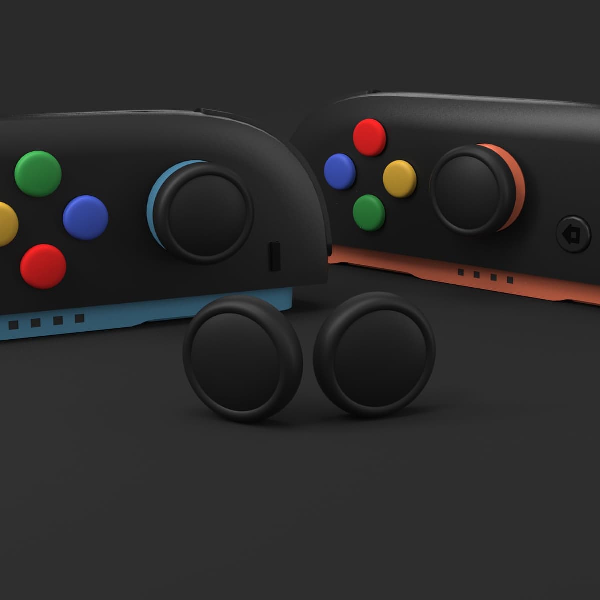 PlayVital Tapas Protectoras de Silicona para Nintendo Switch 2 (2025), 1 Par de Agarres para el Pulgar y 4 Tapas de Botones ABXY Direccionales para Joycon 2, Tapones para Joystick (Negro) — view 5