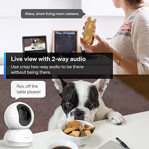 TP-Link Tapo 2K Pan/Tilt Indoor Security WiFi Camera, Baby & Pet Camera w/ 360° Motion Tracking, 2-Way Audio, Night Vision, Cloud & Local Storage (Up to 256 GB), Works w/Alexa & Google (Tapo C210) — view 4