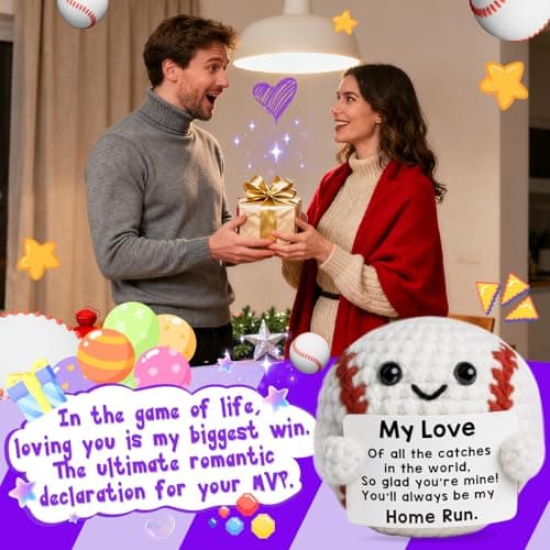 TKGIFTHOT Valentines Gifts for Him Her Boyfriend Girlfriend Crochet Baseball Gifts for Birthday Anniversary Valentines Day Romantic I Love You Gift for Husband or Wife