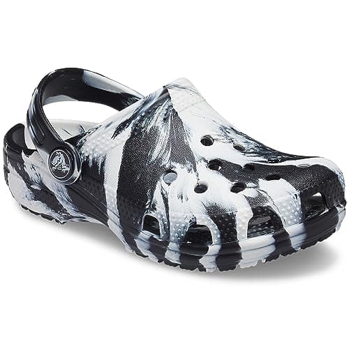 Crocs Unisex-Child Classic Marbled Tie Dye Clog, Black/White, 6 Big Kid — view 4