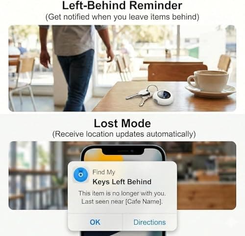 Air Tracker Tags-4 Pack [Apple MFi Certified] 2026 New Bluetooth Tracker Tag Work with Apple Find My (iOS Only) Smart Item Locator 100dB Sound Replaceable Battery Global Tracking for Kids Key Luggage — view 2