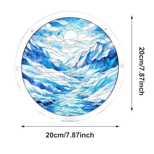 Acrylic Puzzle for Adult, Colorful Flame Sun Catchers Window Hanging 83 Puzzle for Home Decoration Birthday Women Men Mom, 20cm/7.9in Acrylic Puzzles, for Doors Garden Window Hanging Birthday (V) — view 5