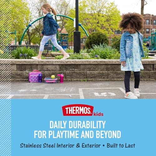 THERMOS FUNTAINER Water Bottle with Straw - 12 Ounce - Kids Stainless Steel Vacuum Insulated Water Bottle with Lid, Blue/Green — view 2