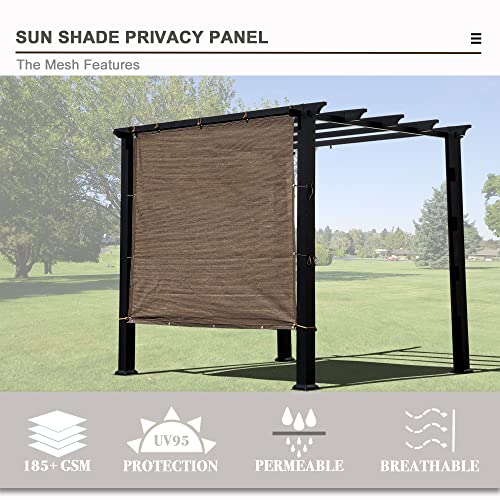 Alion Home Sun Shade Panel Privacy Screen with Grommets on 4 Sides for Outdoor, Patio, Awning, Window Cover, Pergola (8' x 7', Mocha Brown) — view 2