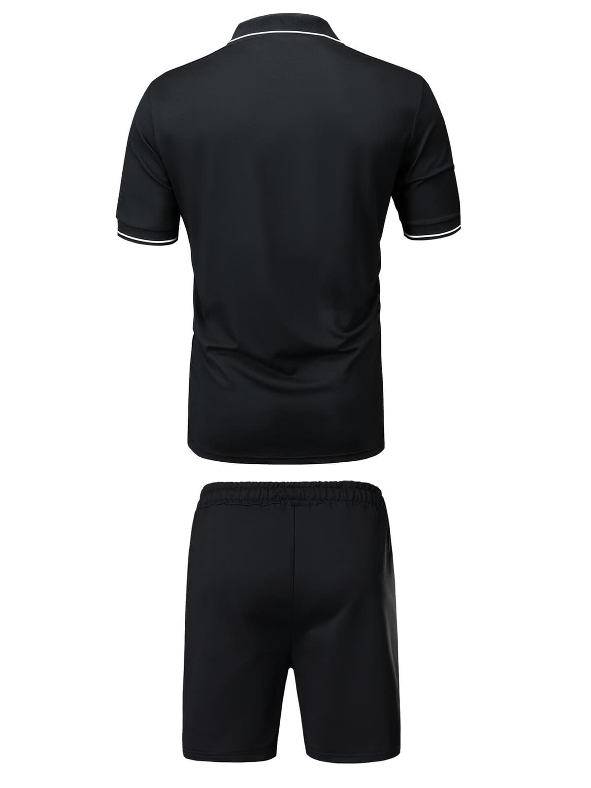 Conjunto de 2 piezas de camisa polo de verano de tres colores para hombre, estilo casual, vacaciones, playa, deportes, atletismo — view 2