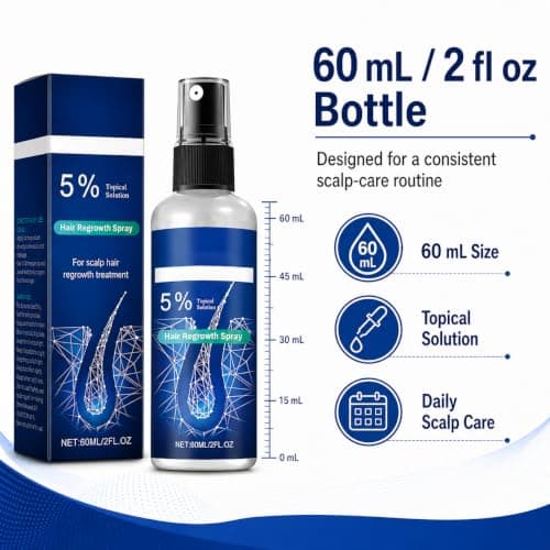 Hair Growth Spray 5% for Men and Women, Hair Regrowth Treatment Serum for Thinning Hair, Beard Growth and Fuller Hair Support, 2 Fl oz — view 4