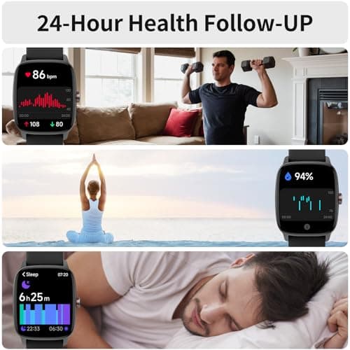 YMZ Smart Watch for Men Women, IP68 Waterproof, Bluetooth Calling, Fitness Tracker, Sleep Monitoring — view 5