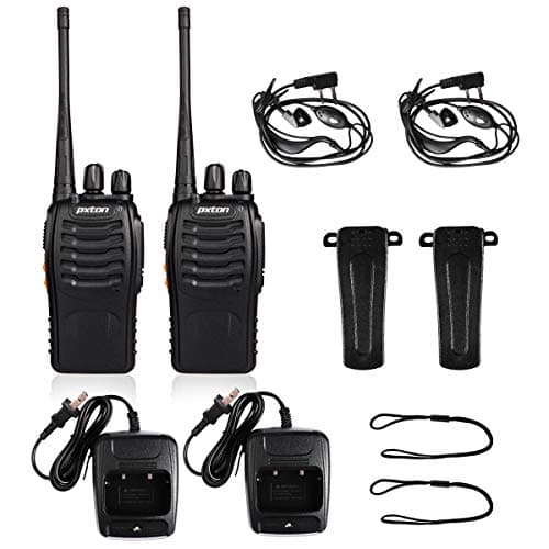 pxton Walkie Talkies Rechargeable Long Range Two-Way Radios with Earpieces,2-Way Radios UHF Handheld Transceiver Walky Talky with Flashlight Li-ion Battery and Charger（2 Pack） — view 5