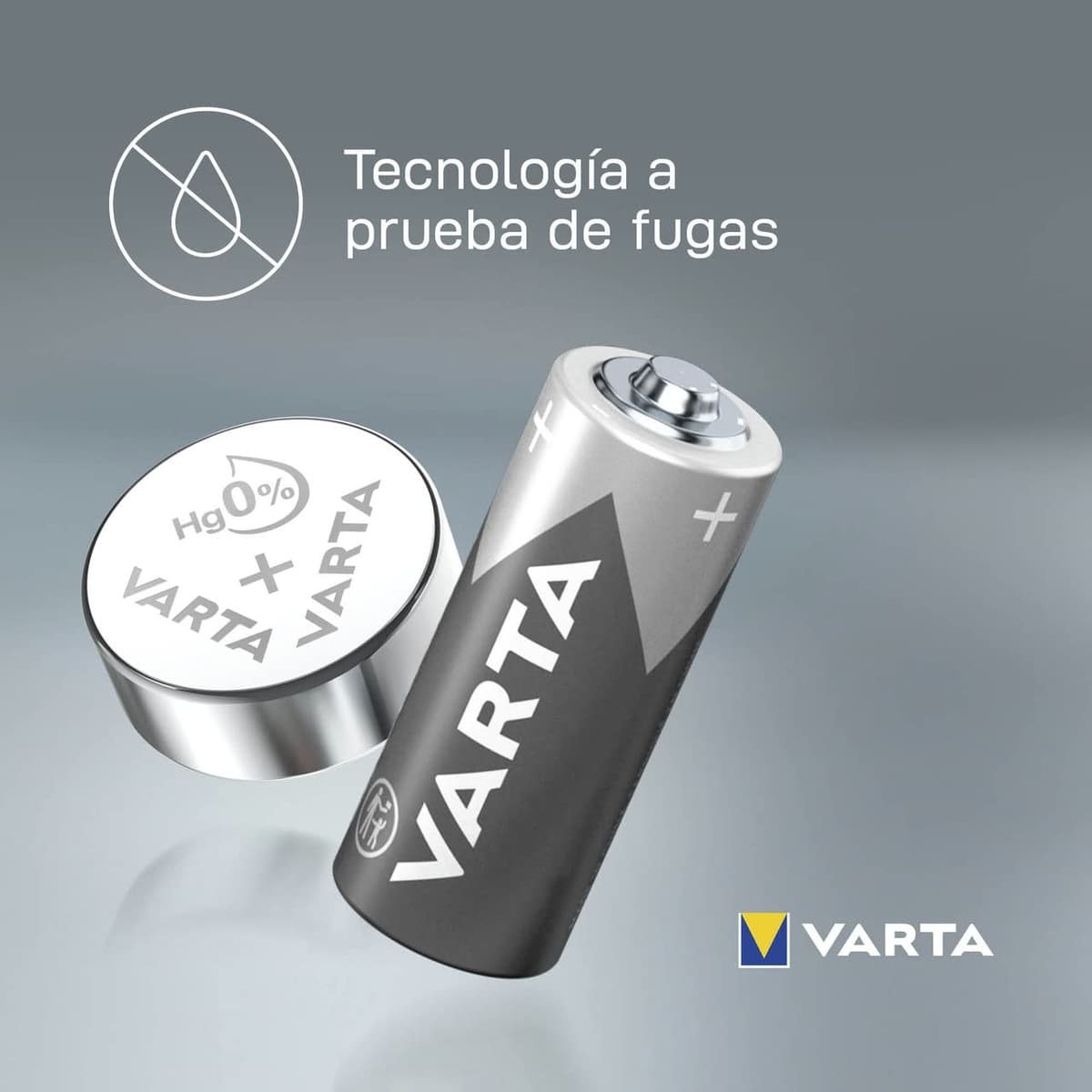 Varta Pila de botón alcalina de 12 V Electronics V23GA, pilas de botón en un blíster original de 2 unidades, plateado — view 2