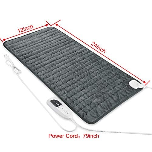 Heating Pad Electric Heat Pad, Hot Heated Pad,Moist Heat Heating Pad Moist and Dry Heat,Multiple Temp and Timer Settings (Gray green, 24"X12") — view 5
