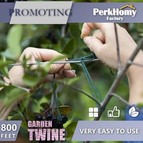 PerkHomy Garden Twine Strong Natural Jute 800 Feet Long Green Twine for Gardening Tomato Climbing Plant Tie Floristry Crafts Gift Wrapping Packing Decor (Green 2mm * 800feet) — view 2