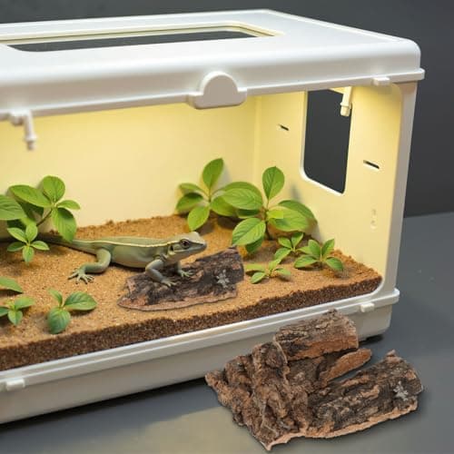 Toddmomy 10Pcs Reptile Tree Bark Decor 3.93X3.54In Natural Cork Bark for Gecko Turtle Lizard Climbing and Basking Platform Terrarium Accessories — view 2