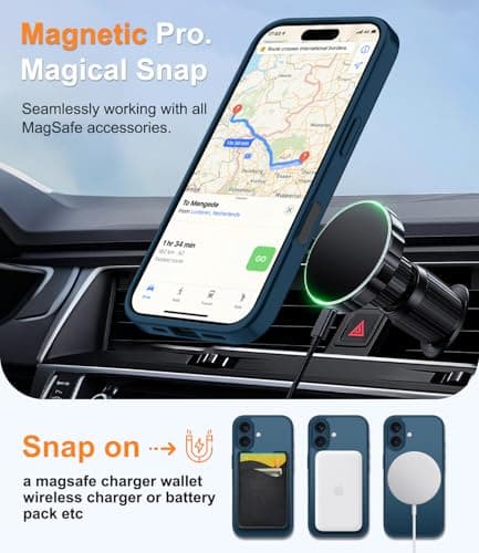 Janmitta Magnetic Case for iPhone 16 Case with Screen Protector+Wrist Strap — view 2