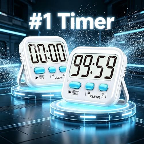 Antonki 2 Pack Digital Timer for Kids, Magnetic Countdown Kitchen Timers for Cooking, Egg, Classroom, Teacher, Exercise, Study, Oven - Battery Included
