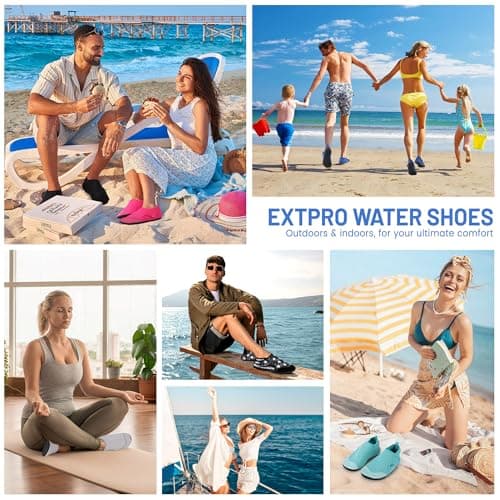 Water Shoes for Women Men Barefoot Beach Swim Aqua Socks Summer Wide Slides Sandals Quick Dry Pool River Sea Sock Shoes (Grey, US Footwear Size System, Adult, Men, Numeric Range, Medium, 5, 6) — view 6