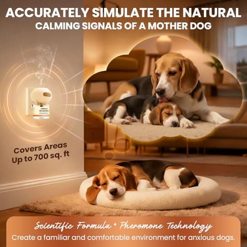 Dog Pheromones Calming Diffuser to Calm Dogs 4 IN 1 Kit (2 Diffusers+2 Refills) Pheromone Plug In for Stress Barking Pee Accidents Chewing Aggression Separation Anxiety Relief 60 Days(Odorless) — view 2