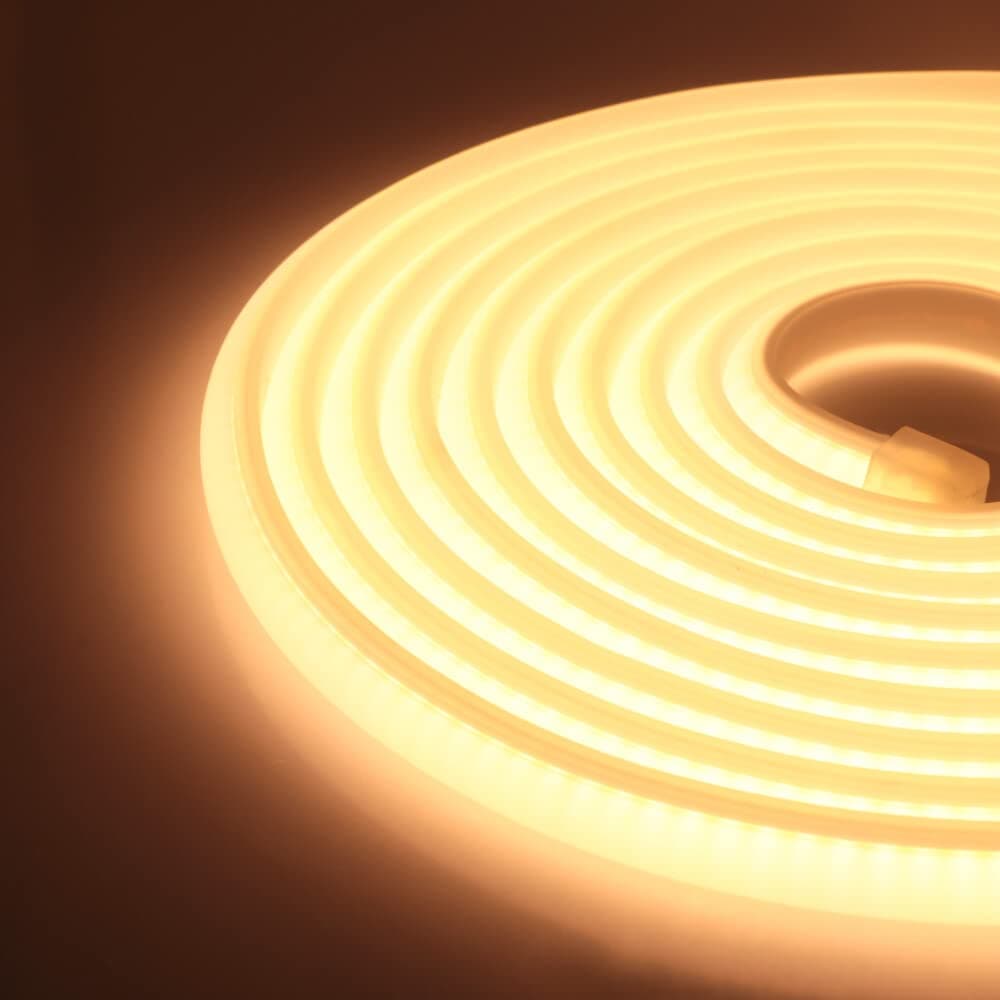Flexible COB Neon Light Strip, 220V LED Strip 288 LEDs/m, Cut to 50cm, IP65 Waterproof Modified Silica Gel Rope Light with UK Plug Power Supply (0.5m, Warm White) — view 3