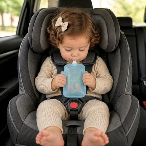Baby Bliss 2 Pack Pouch Holder No Squeeze, Canadian Mom Owned Brand, Baby Food Pouches Container for Baby Feeding, Mess Free for Baby Led Weaning, BPA Free — view 5