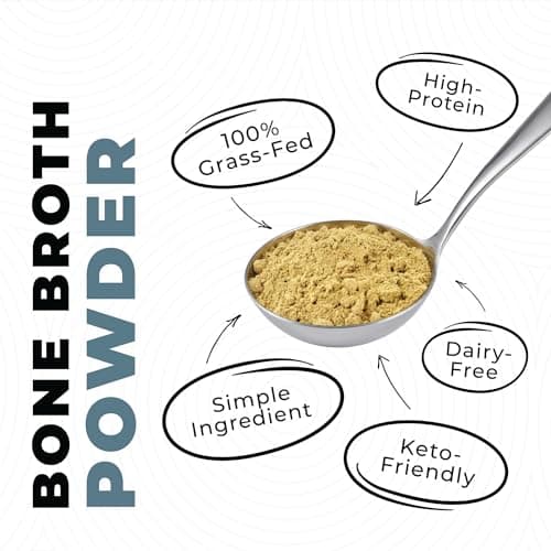 Beef Bone Broth Powder - 21g Protein & 16g Collagen - Grass-Fed Bone Broth Protein Powder - Unflavoured, Single Ingredient & No Additives - Keto, Paleo, Dairy-Free & Non-GMO - 907g (41 Servings) — view 3