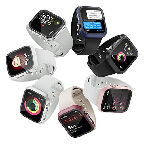 2 Pack Case with Tempered Glass Screen Protector for Apple Watch SE3(2025) SE2 Series 6/5/4/SE 40mm,JZK Slim Guard Bumper Full Coverage Hard PC Protective Cover Ultra-Thin Cover for iWatch 40mm,Clear — view 6