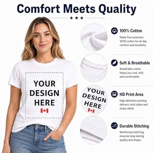 COOZEBRA Custom T Shirt with Front Back, Personalized Shirt with Photo Text Design, Custom Shirt for Men Women Adults