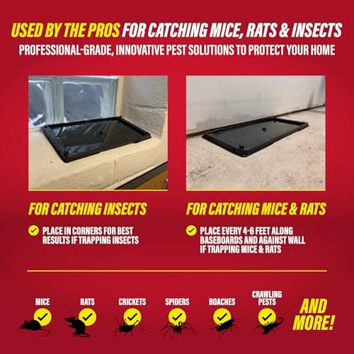 Catchmaster Rat, Snake and Mouse Traps 10Pk, Large Bulk Glue Rat Traps for Home, Adhesive Plastic Tray for Inside House, Snake, Mice, & Spider Catcher, Pest Control for House & Garage — view 3