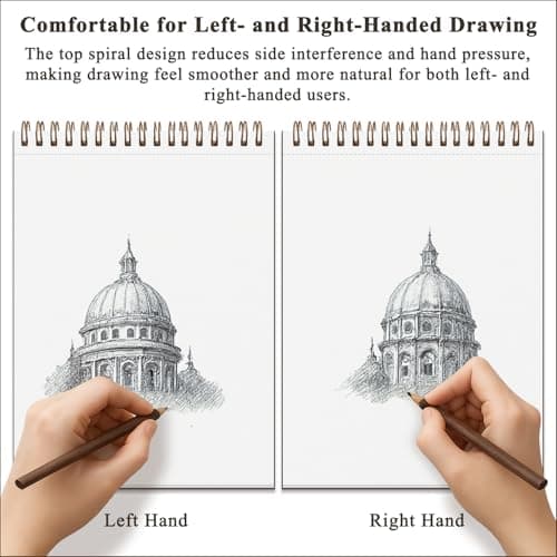 Fuxi 9" x 12" Sketch Book, Top Spiral Bound Sketch Pad, 100 Sheets 68lb/100gsm Acid-Free Drawing Paper, Art Sketchbook for Drawing Pad for Kids Artists & Beginners Professional Art Supplies for Adults — view 7