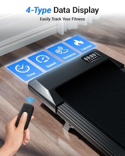 Superun Walking Pad,6% Manual Incline Walking Pad Treadmill,Under Desk Treadmill for Home Office, with App & Remote,2.5HP Quiet,LED Display,300 lbs Capacity — view 5