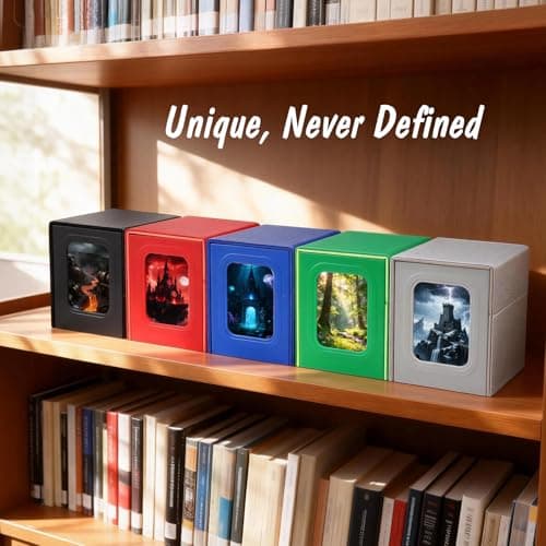 MAKHISTORY Patented MTG Commander DekBox, 100+ Double Sleeved Card Storage Box with Dice Tray, 35pt Card Holder & 2 Dividers - Magnetic Deck Case for TCG/CCG/Magic/Sports Cards, Black — view 4