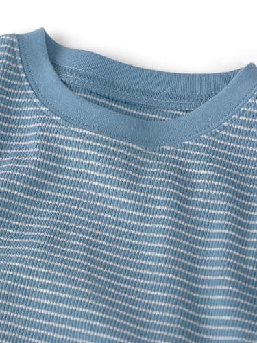 Little Planet by Carter's Neutral 2-piece Pajamas Made with Organic Cotton, Blue Stripes, 2T