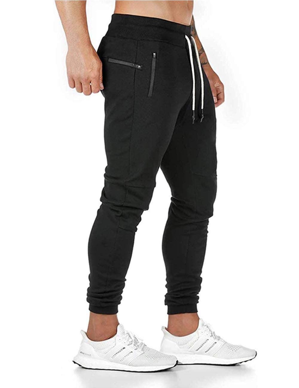 SOMTHRON Hombre Pantalón Cinturón de Cintura elástico Pantalones de chándal de algodón Largo Jogging Pantalones de Carga Deportiva de Talla Grande Jogger Slim Fit Pantalones — view 11