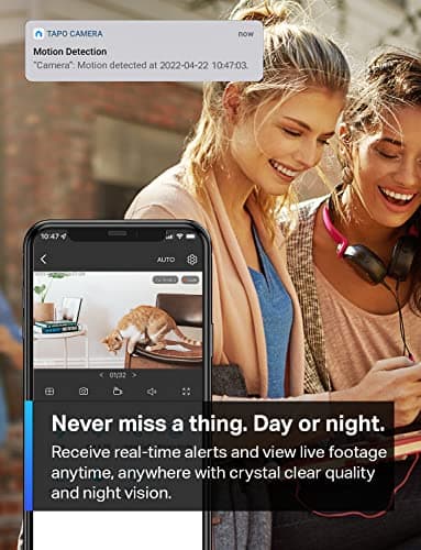 TP-Link Tapo 1080P Indoor Security Camera for Baby Monitor, Dog Camera w/Motion Detection, 2-Way Audio Siren, Night Vision, Cloud & SD Card Storage, Works w/Alexa & Google Home (Tapo C100) — view 2