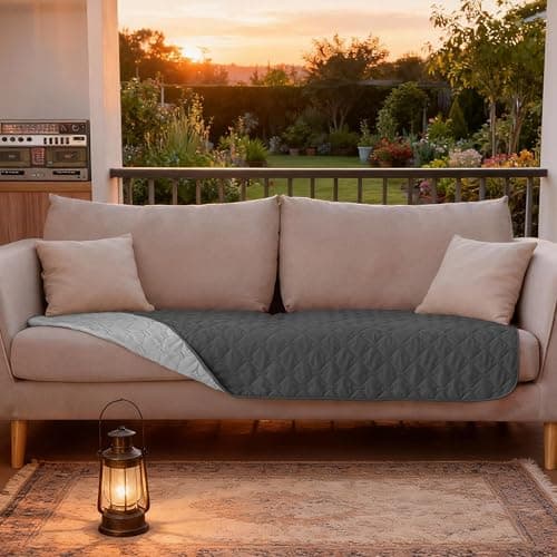 gogobunny 3X Stronger Waterproof Pet Blanket, Scratch Proof Furniture Protector for Dogs Cats, Reversible Cover 30x70 Inch, Dark Grey/Light Grey — view 3