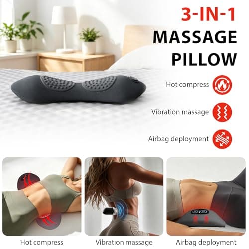 2026 Upgraded 3 in 1 Back Therapy, Triple Fusion Back Massager, Smooth Spine Triple Fusion Back Massager, Three-Speed Constant Temperature Hot Compress, for Neck, Shoulders and Back Suitable (Gray) — view 2