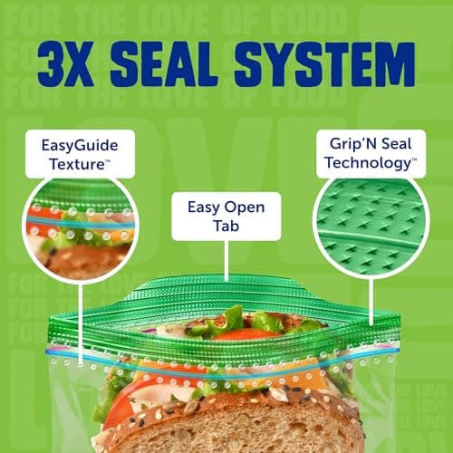 Ziploc Sandwich Bags for On-the-Go Freshness, Grip 'n Seal Technology for Easier Grip, Open and Close, 90 Count — view 2