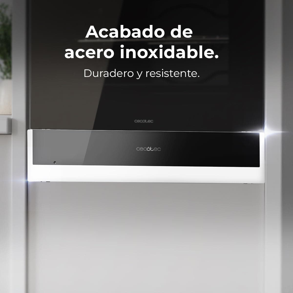 Cecotec Bolero Hexa WD Edge Integrable 60cm Dish Warmer Drawer 470W Maximum Power, Adjustable Temperature 30-80º, Mechanical Control, Indoor Non-Slip Mat, Black and Stainless Steel — view 4