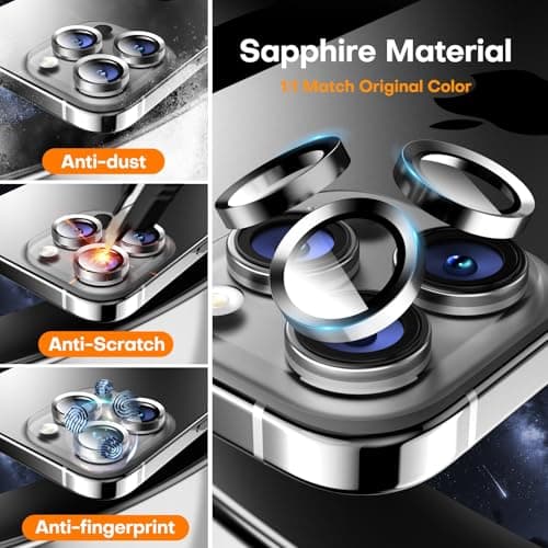 Wumigoo Camera Lens Protector for iPhone 17 Pro Max/17 Pro- Silver — view 2