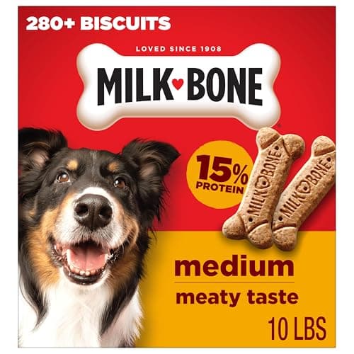 Milk-Bone Crunchy Medium Dog Treats, 10 Lb. Box, Original Beef Flavor