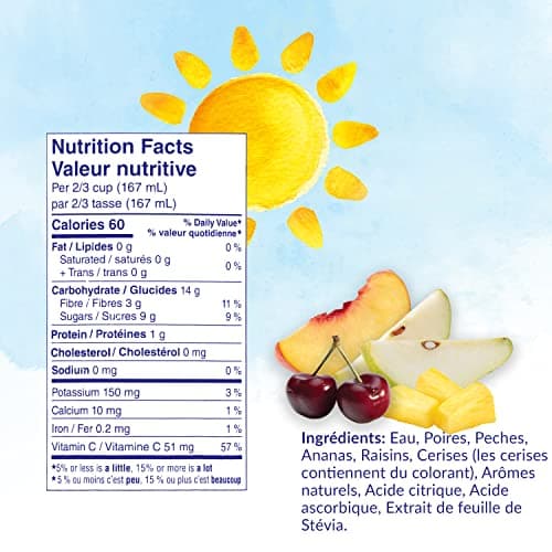 Dole Canned Fruit, Fruit Cocktail with Cherries in Water, Non-GMO, No Sugar Added, & No Artificial Sweeteners, 540 ml, 12 Count