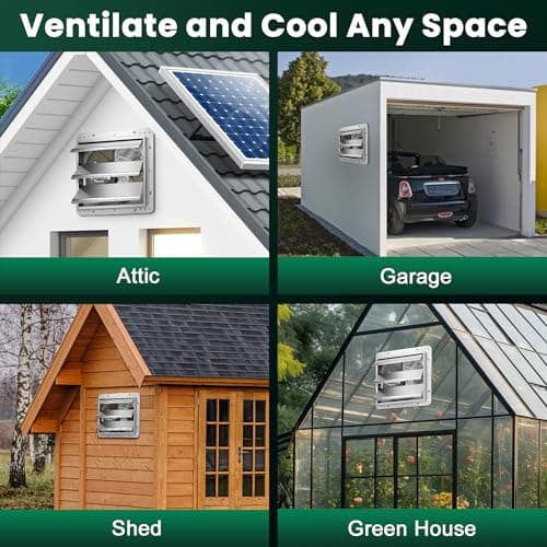 ecoCalm Solar Powered Fan 12" for Greenhouse with Battery and Thermostat — view 4