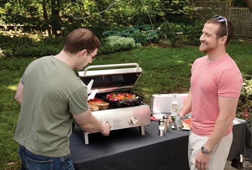 Cuisinart Chef's Style Tabletop Portable Propane Grill, 20,000 BTU Stainless Steel 2-Burner Outdoor Gas Grill for Camping, Tailgates, BBQ, Hassle-Free Setup, Twist-Start Ignition, CGG-306 — view 6