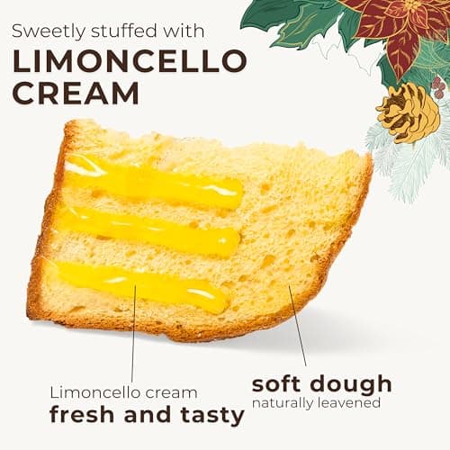 Limoncello Panettone Italian Cake (26.4 Oz - 750 gr) Premium Quality Italian Panettone Crafted with a 3-Day Process Including 48 Hours of Natural Sourdough Leavening – Authentic Italian Taste — view 3