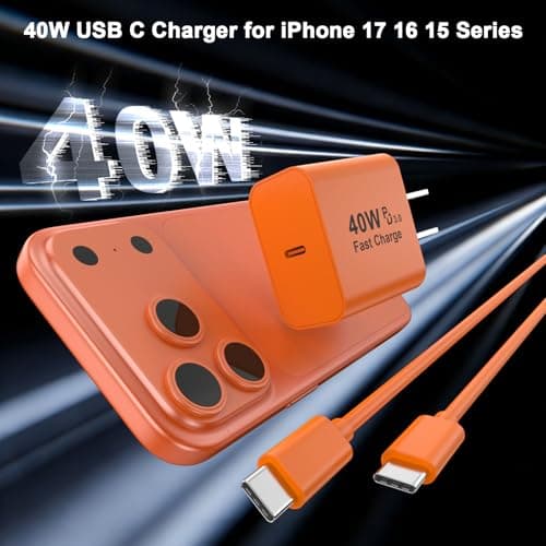 [Apple MFi Certified] iPhone 17 Pro Max Charger Fast Charging, 40W USB C Charger Block with 10FT Extra Long Type C Charging Cable Cord for iPhone 17/17 Pro/17 Pro Max/Air/16 15 Pro Max, Galaxy, Pixel